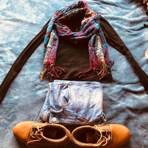 Colorful Fringed Scarf